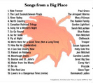 Back cover of Songs from Big Place CD