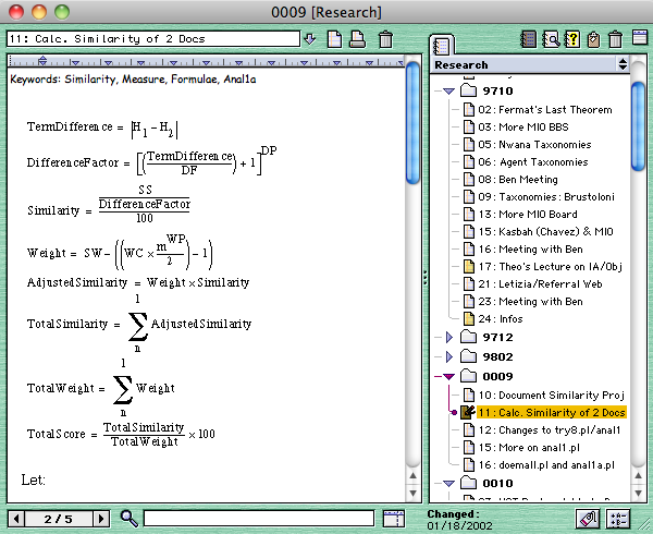 My research journal in NotePad Deluxe