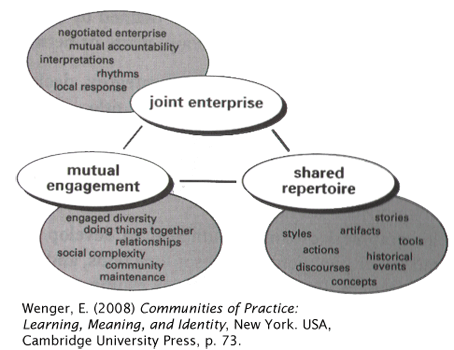 Figure depicting different components of a community of practice